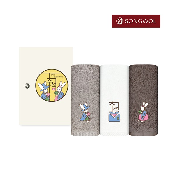 송월 2026 달이별이 복토끼 추석 타올 150g 1P