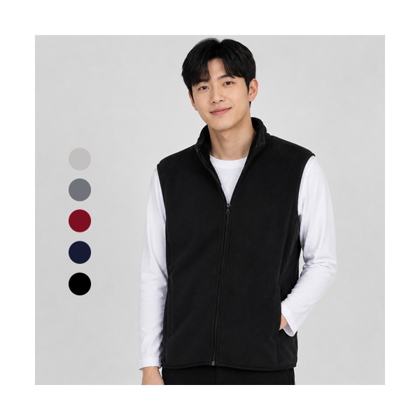 남녀공용 베이직 후리스 조끼 겨울 방한 단체행사 유니폼 S~3XL