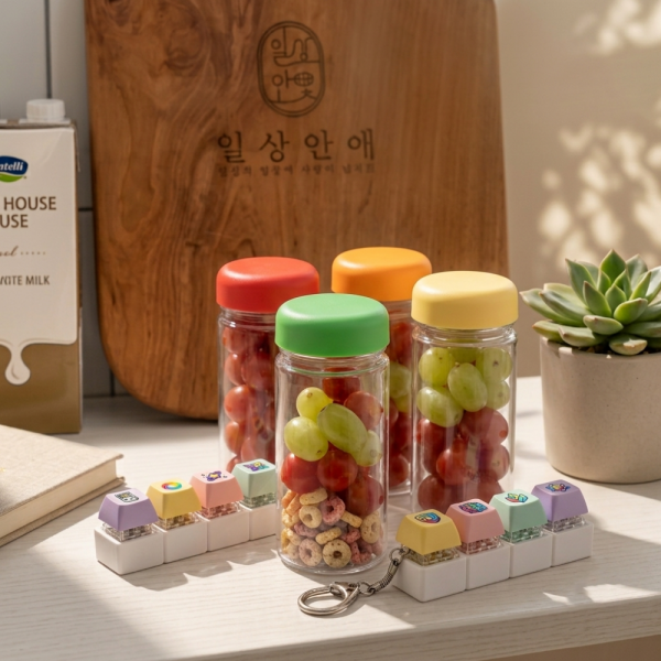 마이보틀 아이스 패트 500ml 물병 물통 + 키캡키링 4구 세트 클리커 클릭커 딸깍이 키링 열쇠고리