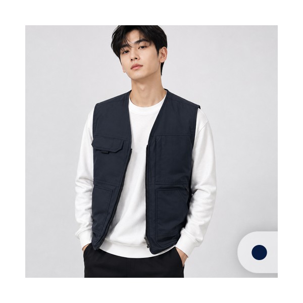 남녀공용 폴라폴리스 안감 베이직 겨울조끼 방한 단체행사 유니폼 M~4XL
