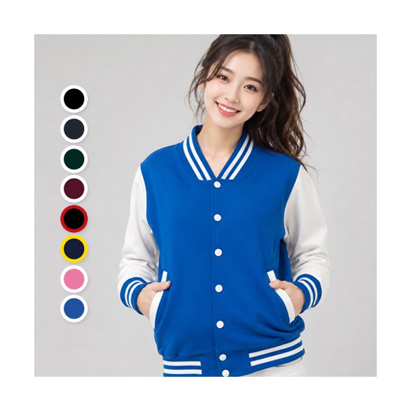 남녀공용 컬러믹스 야구점퍼 스타디움 자켓 단체행사 유니폼 S~3XL