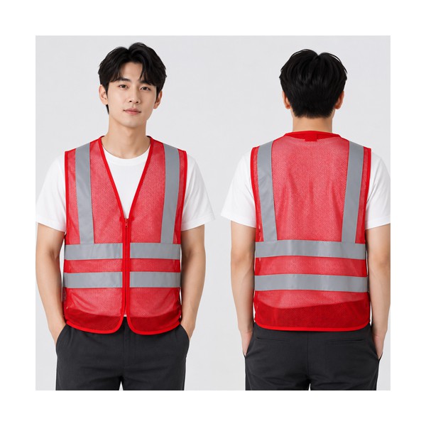 남녀공용 야간 안전요원 반사 망사 조끼 심플 안전베스트 단체행사 작업복 유니폼 L~2XL