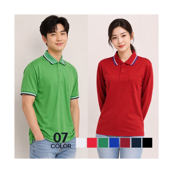 남녀공용 쿨론 스포티 폴로 카라티 반팔 긴팔 단체행사 유니폼 S~5XL