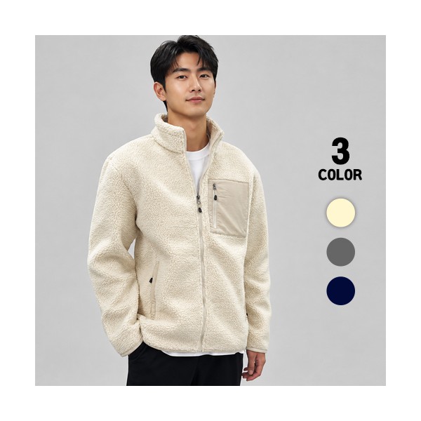 남녀공용 뽀글이 포인트포켓 후리스 자켓 따뜻한 겨울 단체 유니폼 M~4XL
