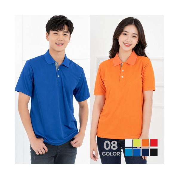 남녀공용 시크릿 컬러배색 쿨론 폴로 카라 반팔티셔츠 단체 유니폼 S~3XL